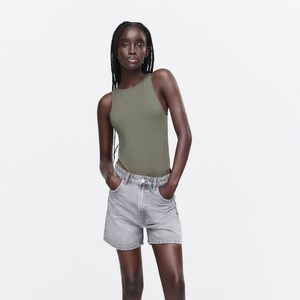 Zara olive green bodysuit medium